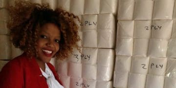 Karabo Rametse and her two player toilet papers