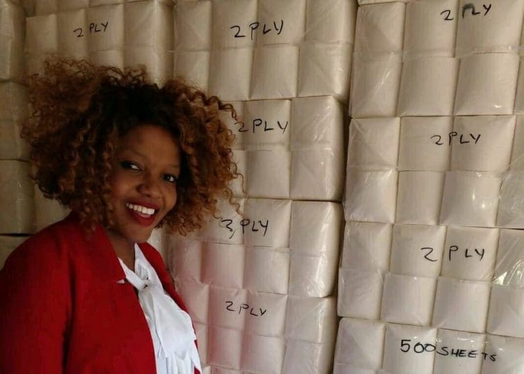 Karabo Rametse and her two player toilet papers