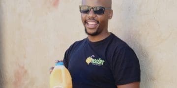 Khauhelo Lefoka who makes his own dairy blend