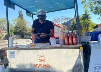 Tiyani Maluleke making his delicious burgers
