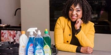 Lufuno Rasoesoe with the detergents she manufactures