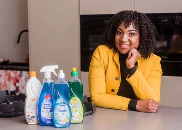 Lufuno Rasoesoe with the detergents she manufactures