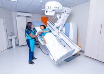 Dr. Aobakwe Segwe attending to a patient at her rooms