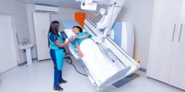 Dr. Aobakwe Segwe attending to a patient at her rooms