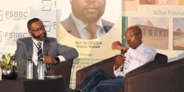 University of Free State’s Chancellor Bonang Mohale with Willie Choene