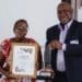 Business Partner CEO David Morobe with winner Zama Ngwenya