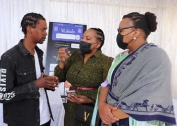 Free State entrepreneur Tumi Letsaba presenting to government officials