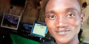 Abednigo Mpangane who runs an internet cafe in his rural village