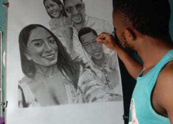 Self-taught portrait artist Velile Mxholisi