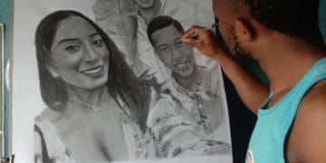 Self-taught portrait artist Velile Mxholisi