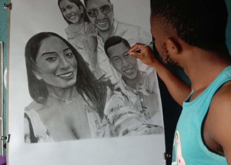 Self-taught portrait artist Velile Mxholisi