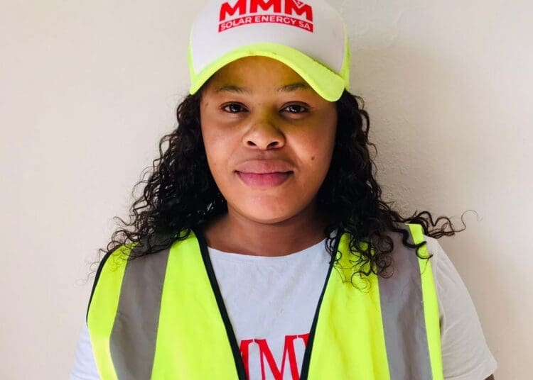 Thandolwethu Malindi, who is a solar panel installer and owner MMM Solar Energy SA
