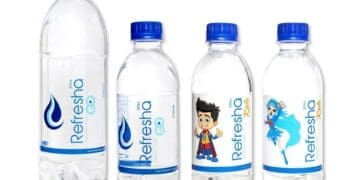 Water bottled at Refresha Trading Enterprises