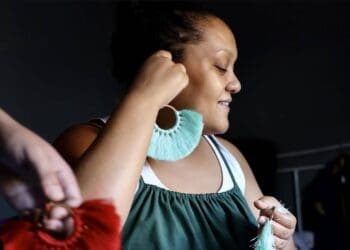 Cheri Mooney showcasing her accessories