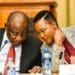 President Cyril Ramaphosa and small business minister Stella Ndadabeni-Abrahams