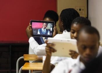 13 January 2015. The Gauteng MEC for Education, Mr Panyaza Lesufi launched the Big Switch On project at Boitumelong Secondary School in Tembisa. The Big Switch On Pilot project is the first step taken by the Gauteng Department of Education in modernizing public education and responding to new education imperatives for quality education.
Picture: Moeletsi Mabe. The Times.