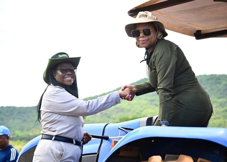 MEC for Agriculture and Rural Development, Nakedi Kekana and Premier of Limpopo, Dr Phophi Ramathuba during the launch of the Summer Planting Season.