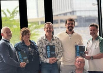 From the left: David Michael Bouwer, Marna Roets, Glen Leece-Jones, Mert Kumbaraci and Graeme Jorgensen with Wimpie Merwe at  MAP Cafe for Entrepreneurs in Waterkloof Glen