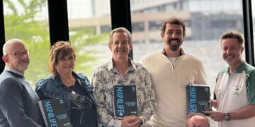 From the left: David Michael Bouwer, Marna Roets, Glen Leece-Jones, Mert Kumbaraci and Graeme Jorgensen with Wimpie Merwe at  MAP Cafe for Entrepreneurs in Waterkloof Glen