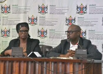 MEC for the Department of Economic Development, Environment, Conservation and Tourism, Bitsa Lenkopane  and Major Cllr Fikile Mhlophe  of Matlosana Local Municipality