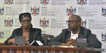 MEC for the Department of Economic Development, Environment, Conservation and Tourism, Bitsa Lenkopane  and Major Cllr Fikile Mhlophe  of Matlosana Local Municipality