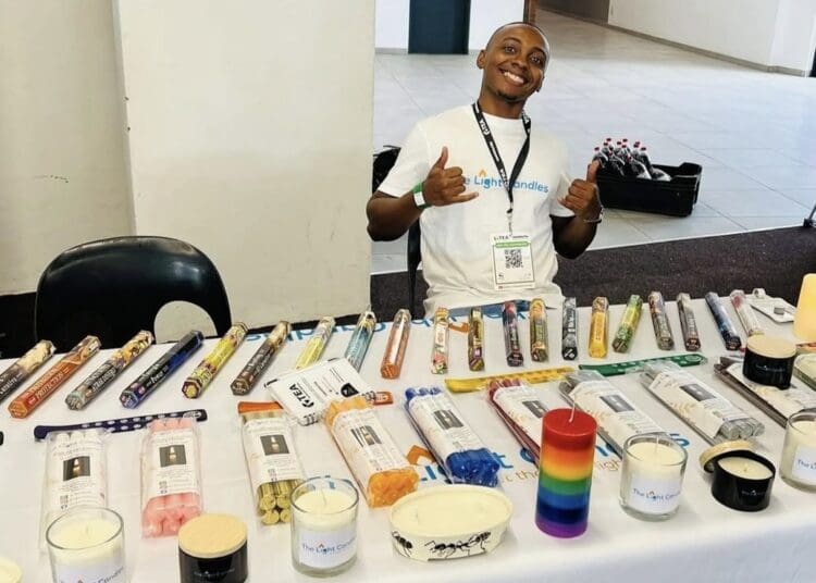 Makatu Tshivhula who manufactures candles