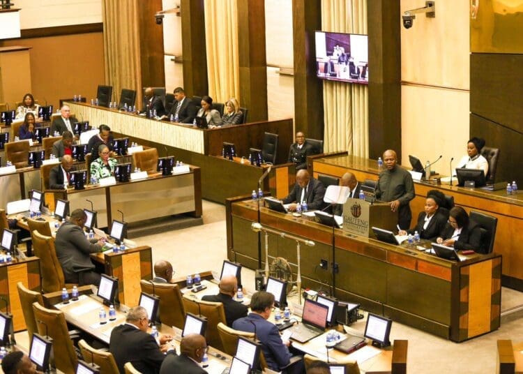 MEC Lebohang Maile during his budget vote at Gauteng Legislature