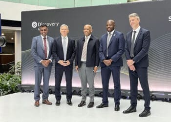 Discovery Green and Sasol executives, alongside government officials, launched Ampli Energy. Picture: Sasol