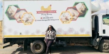 Lebohang Dhludhlu who runs a poultry farm