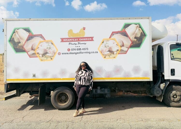 Lebohang Dhludhlu who runs a poultry farm