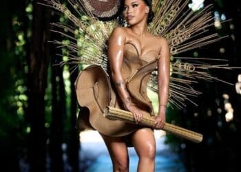 Anele Zondo rocking a stunning ensemble tailored by The XVIII Victorian.