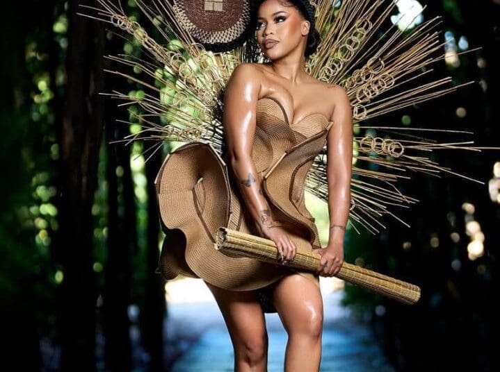 Anele Zondo rocking a stunning ensemble tailored by The XVIII Victorian.