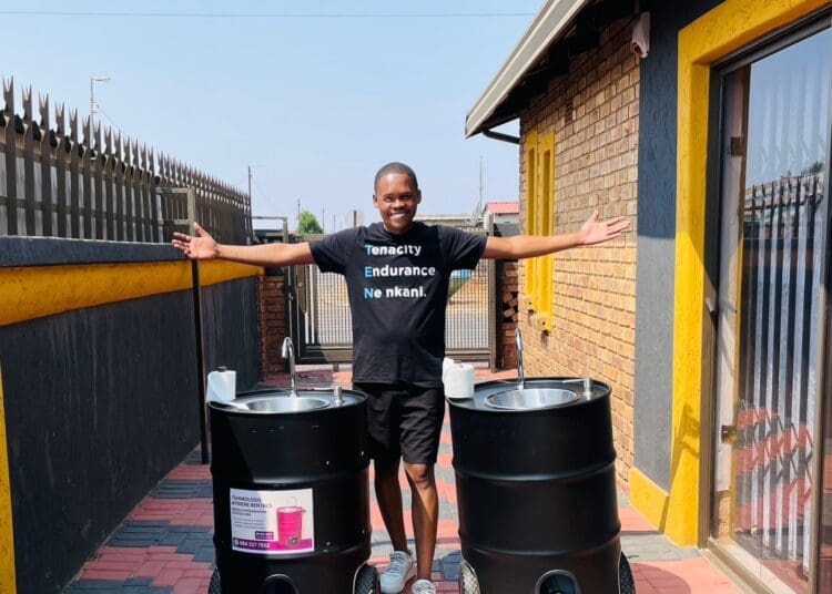 Daveyton-born entrepreneur Kagiso Ranyawa has transformed steel drums into mobile handwashing stations