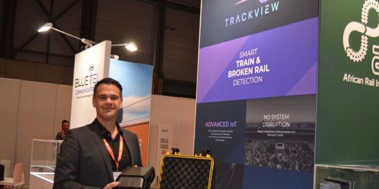 The Chief Commercial Officer of HisWay Labs, Mr Kent Gibbon, showcasing TrackView on Day 1 of the Rail Live 2025.