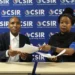Dr Rodney Managa (CSIR) with Princess Maxine N'waxuwamuti Mnisi of Mnisi Tribal Authority, representing the Hlalakahle community during the BSA signing event. 
Photo: CSIR