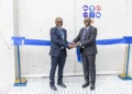 DSTI's Director-General Dr Mlungisi Cele and CSIR CEO Dr Thulani Dlamini during the launch of CSIR's Hot Isostatic Press facility. Photo: CSIR