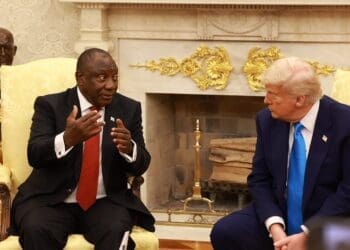 President Cyril Ramaphosa engages with US President Donald Trump during a working visit to the US last year. South Africa has the US's decision to extend the AGOA trade deal that will benefit SA businesses including SMEs. Photo. GCIS