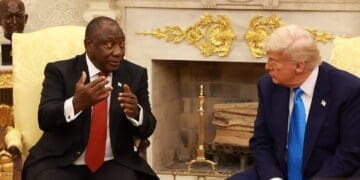 President Cyril Ramaphosa engages with US President Donald Trump during a working visit to the US last year. South Africa has the US's decision to extend the AGOA trade deal that will benefit SA businesses including SMEs. Photo. GCIS