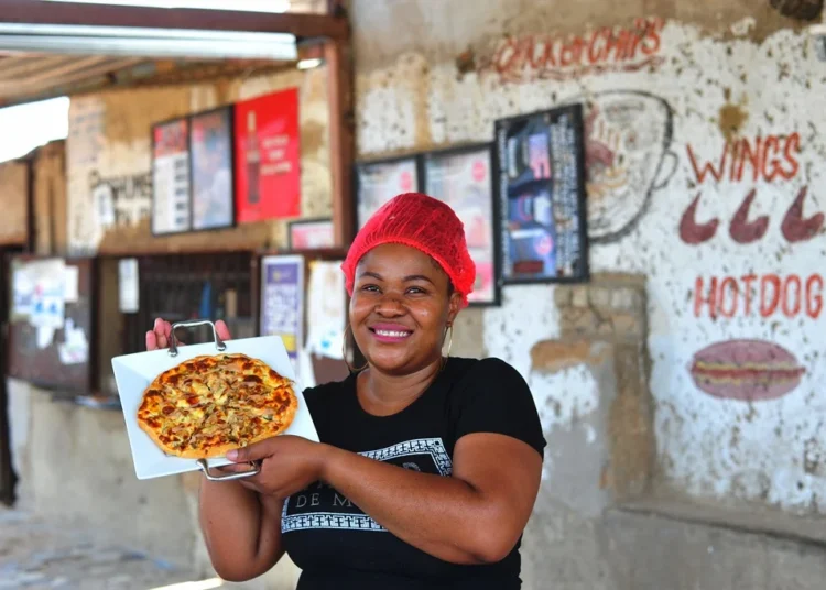 Entrepreneur Naledi Dlhomo runs a pizza business in an informal settlement in Soshanguve. President Cryil Ramaphosa has announced plans to support SMEs. Photo. Lucas Ledwaba\Mukurukuru Media