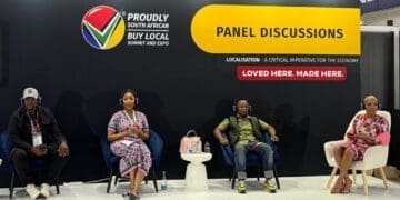 Industry stakeholders discuss the impact of offshore e-commerce on local businesses during a panel session at the Proudly SA Summit.
Photo: Twitter/x