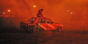 Car spinning has evolved into a nationally recognised motorsport that attracts fans, content creators, and visitors from across provinces. Photo. Lucas Ledwaba
