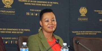 Minister of Small Business Development in South Africa, Stella Tembisa Ndabeni-Abrahams, says only foreign nationals who comply with South Africa’s immigration and business laws should be allowed to operate businesses in the country. Photo. Twitterx