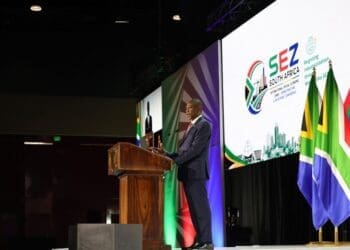 Deputy President Paul Mashatile delivers the keynote address at the second International Special Economic Zones Conference in Durban, where he highlighted the role of South Africa’s 13 Special Economic Zones in driving industrialisation, investment and opportunities.

Photo: GCIS